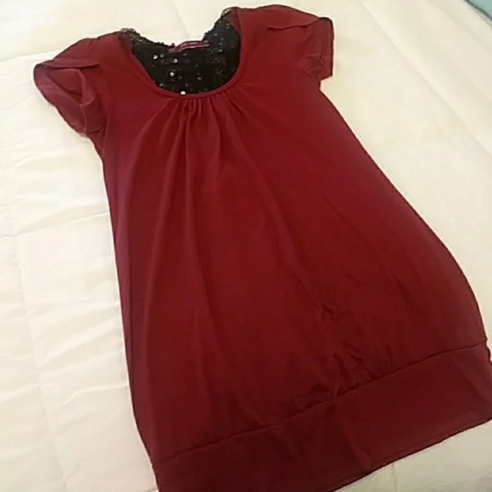 Burgundy top